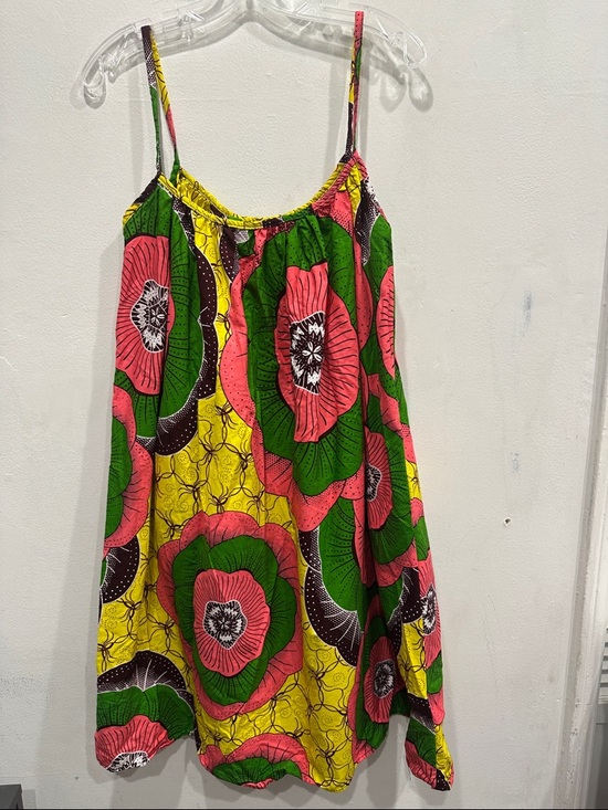 Grass-Fields Dresses & Skirts - Grass Fields African pattern tent tank dress pockets size 12 colorful fun boho